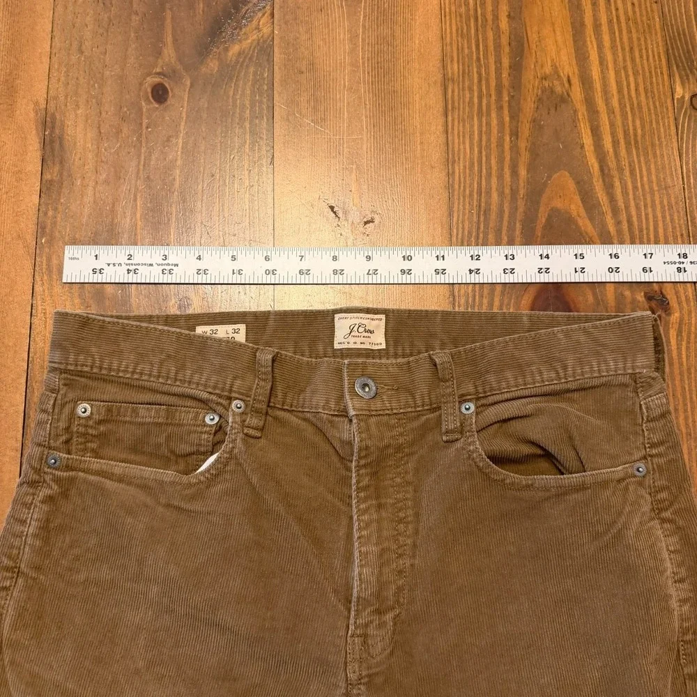 J. Crew 770 Straight Fit Corduroy Pants Men's 32x32 Brown Fine Wale 5-Pocket